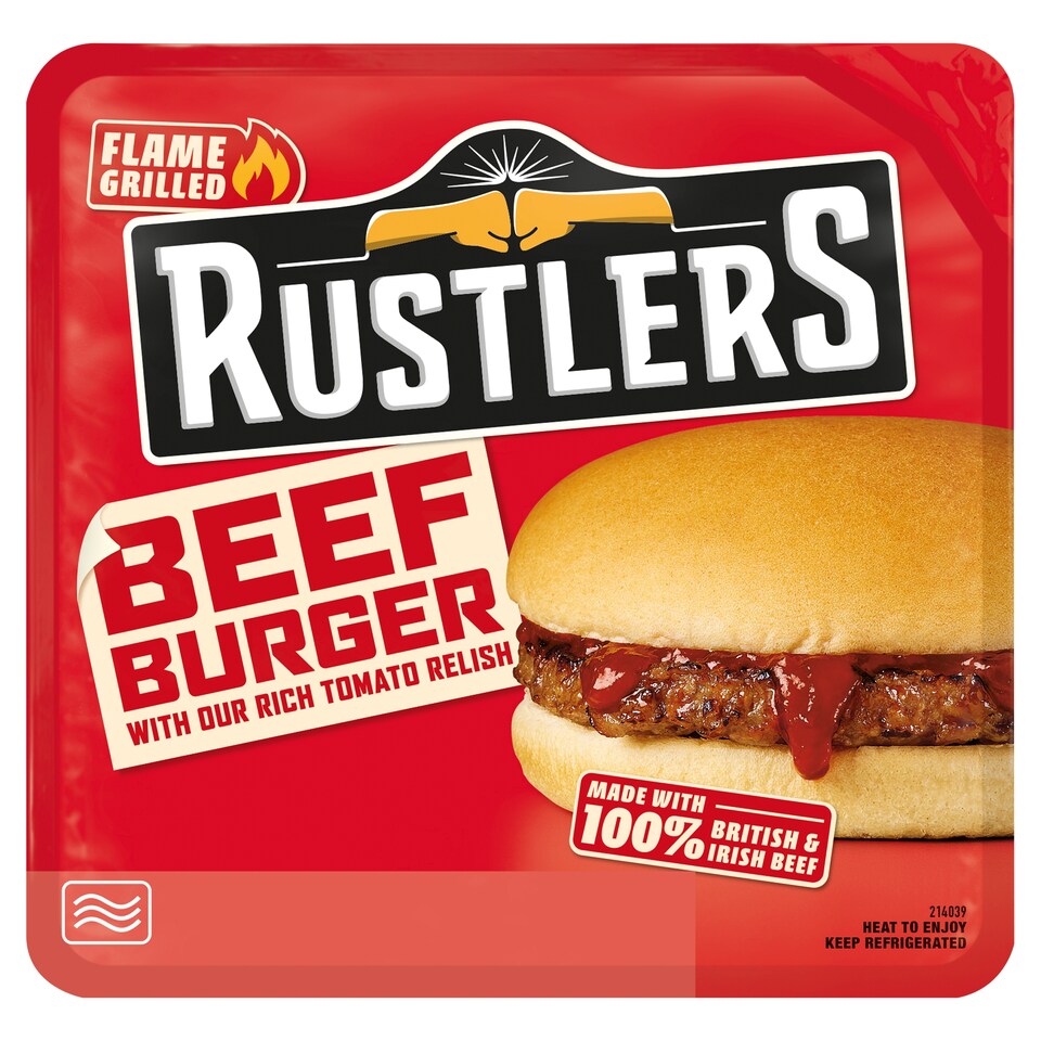 image 1 of Rustlers Flame Grilled Beef Burger 156G