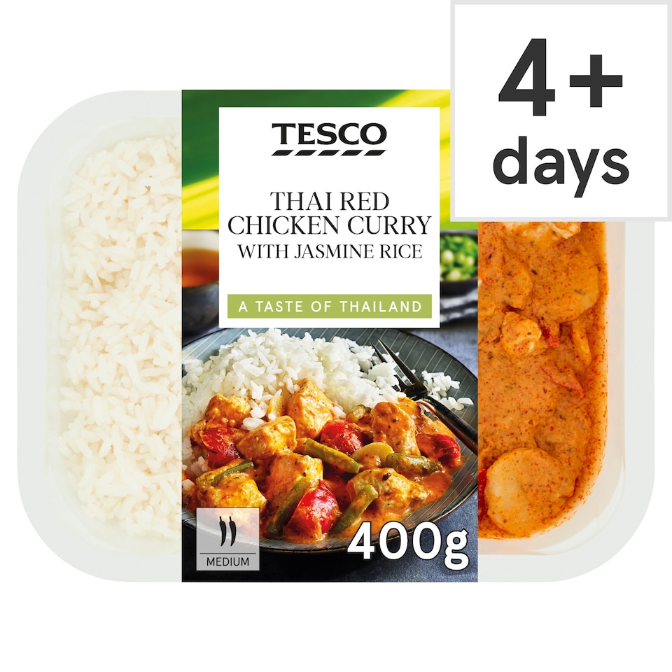 Tesco Thai Red Chicken Curry With Jasmine Rice 400G