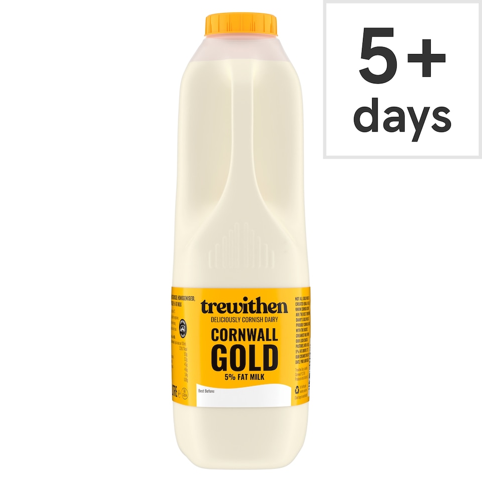 TREWITHEN DAIRY Cornwall Gold 5% Fat Milk 1L