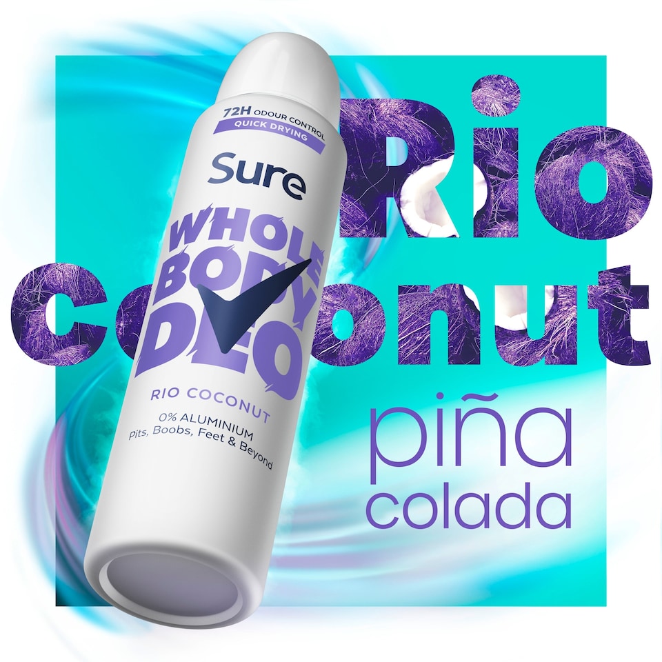 image 1 of Sure Women Rio Coconut 72h Whole Body Deodorant Odour Control Spray 150ml