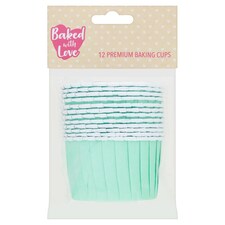 Baked With Love Aqua Baking Cups 12S