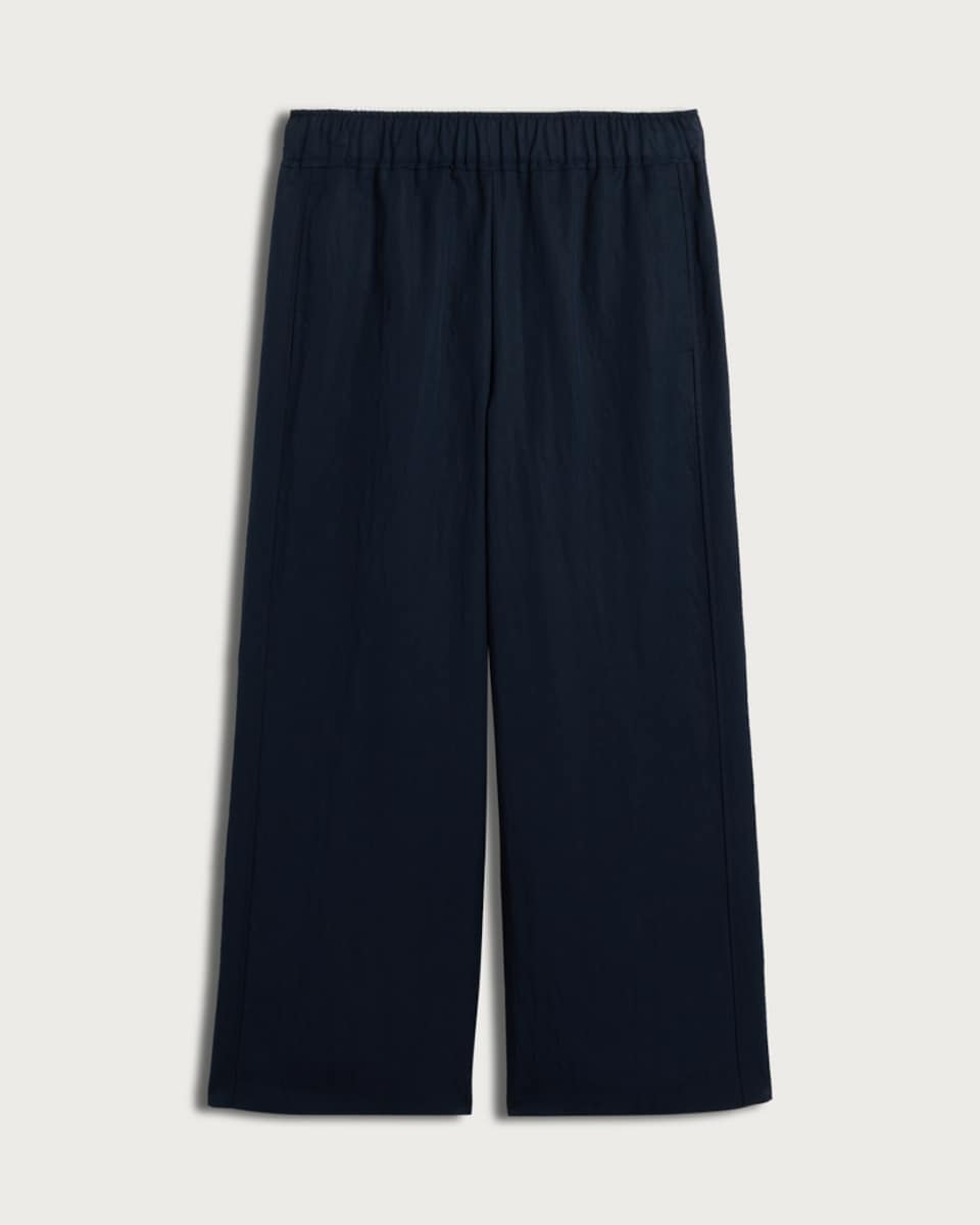 image 1 of The F&F Edit Lyocell Rich Wide Leg Trousers in Navy