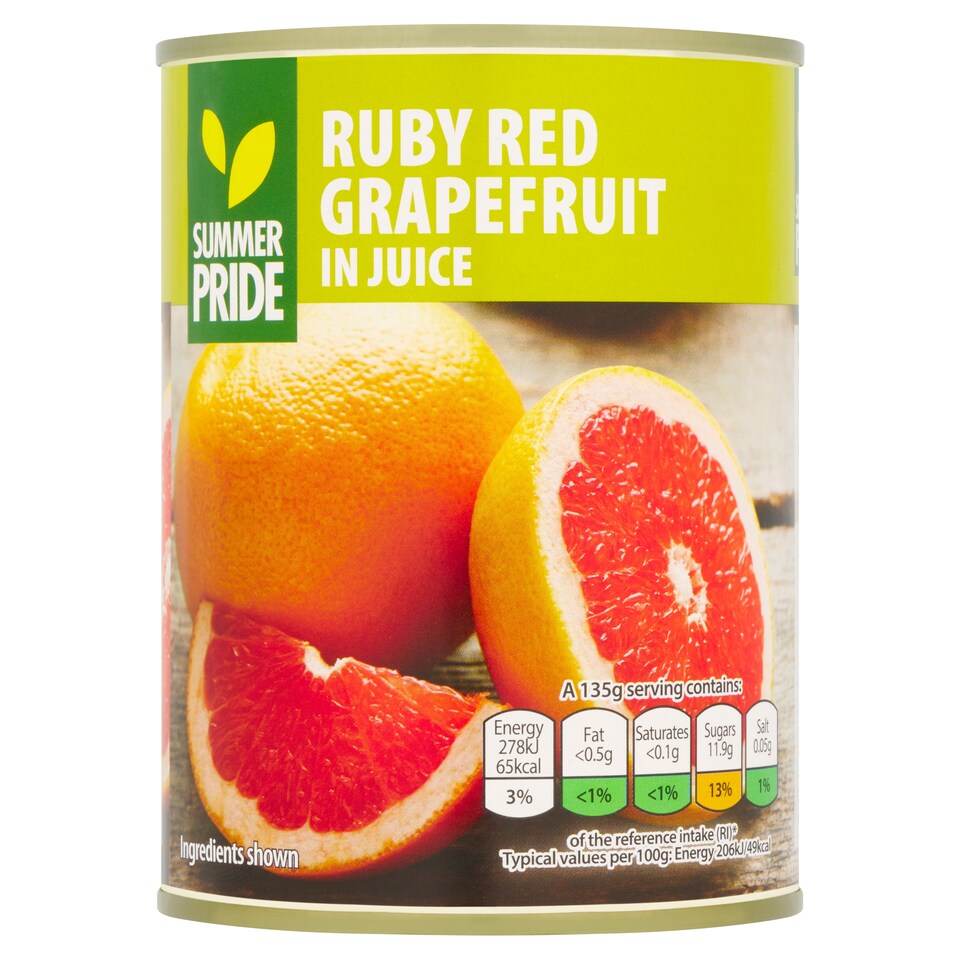 SUMMER PRIDE RUBY RED GRAPEFRUIT SEGMENTS IN JUICE 540G