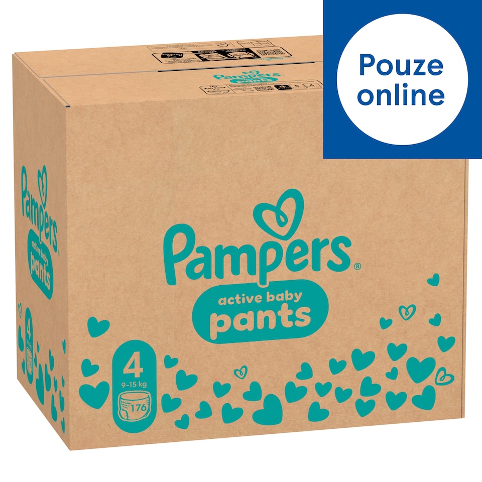 Obrázek 1 pro produkt Plenkové Kalhotky Pampers Active Baby Pants, Velikost 4, 176 Plenky, 9kg-15kg