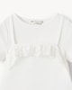 image 6 of F&F Girls Short Sleeved Lace Trim Top in White