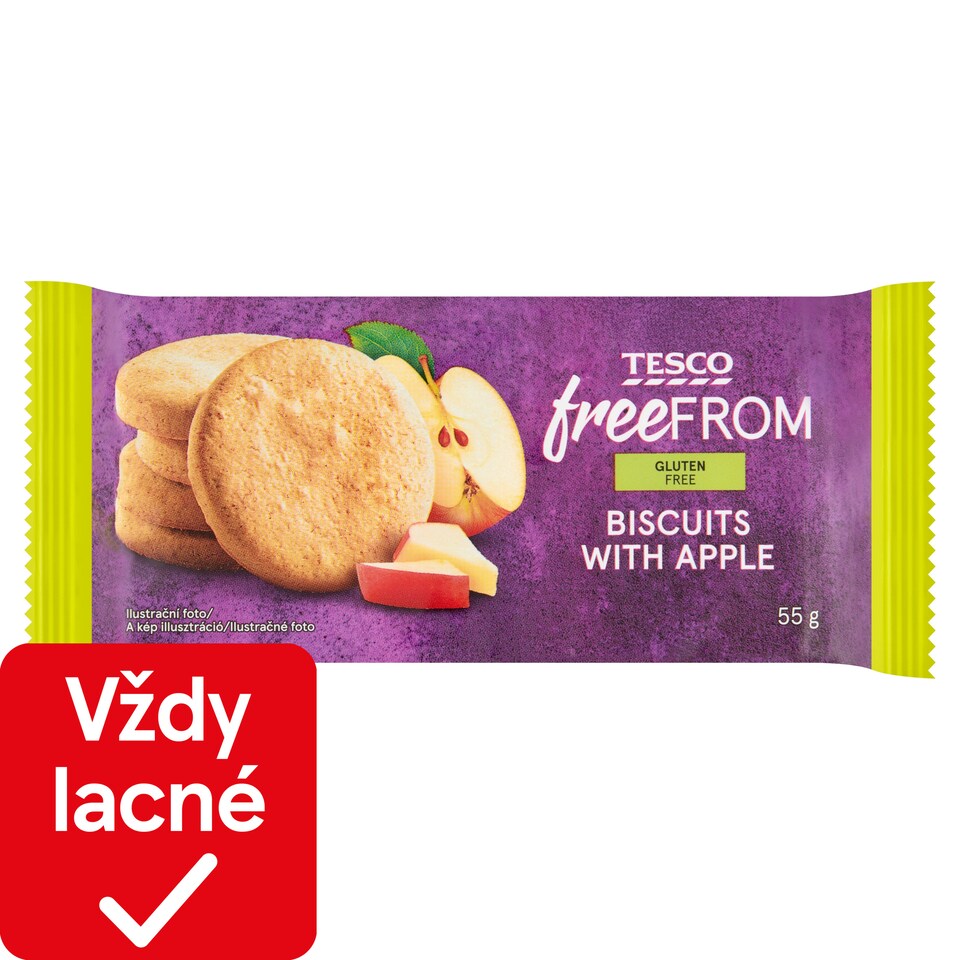 Tesco Free From Bezgluténové sušienky s jablkovými kúskami 55 g