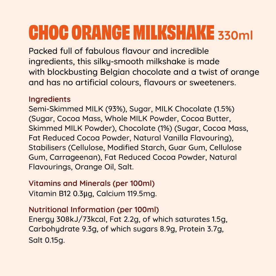 image 1 of SHAKEN UDDER CHOCOLATE ORANGE MILKSHAKE 330ML