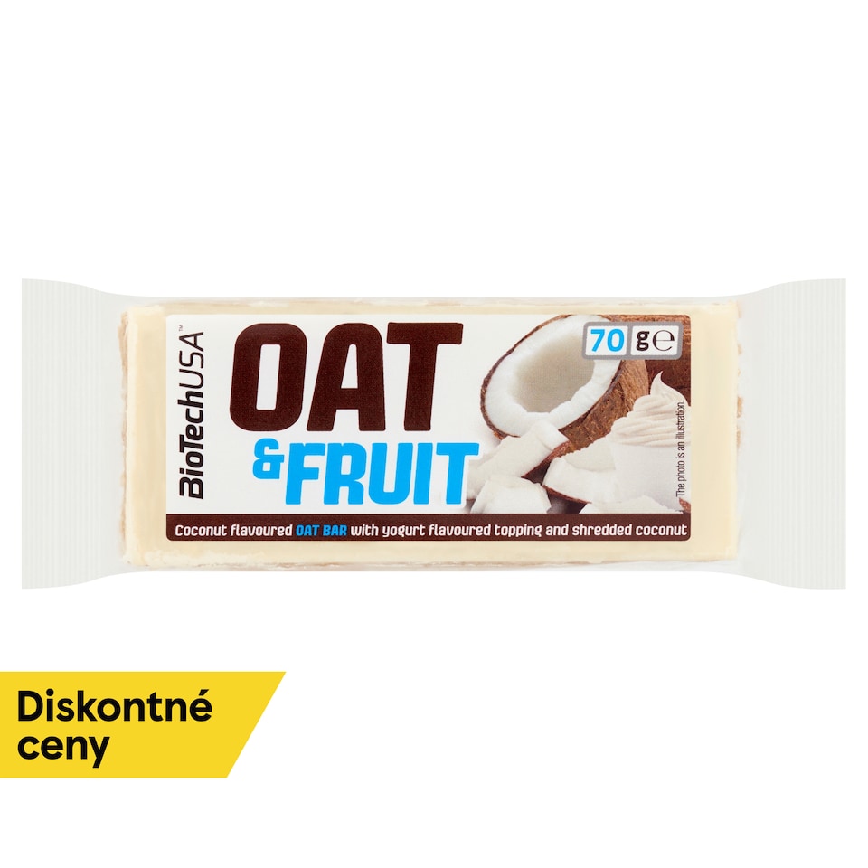 obrázok 1 z BioTechUSA Oat&Fruits ovsená tyčinka s kokosovou príchuťou 70 g