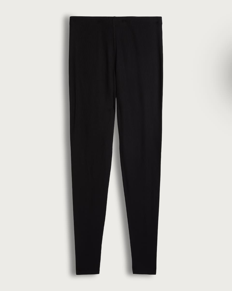 F&F Ribbed Soft Touch Thermal Leggings in Black