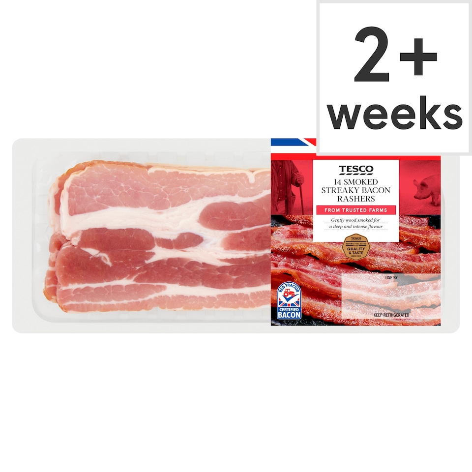 Tesco British 14R Smoked Streaky Bacon 300g