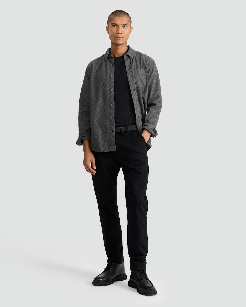 image 1 of F&F FREEFIT® Slim Leg Chino Trousers in Black