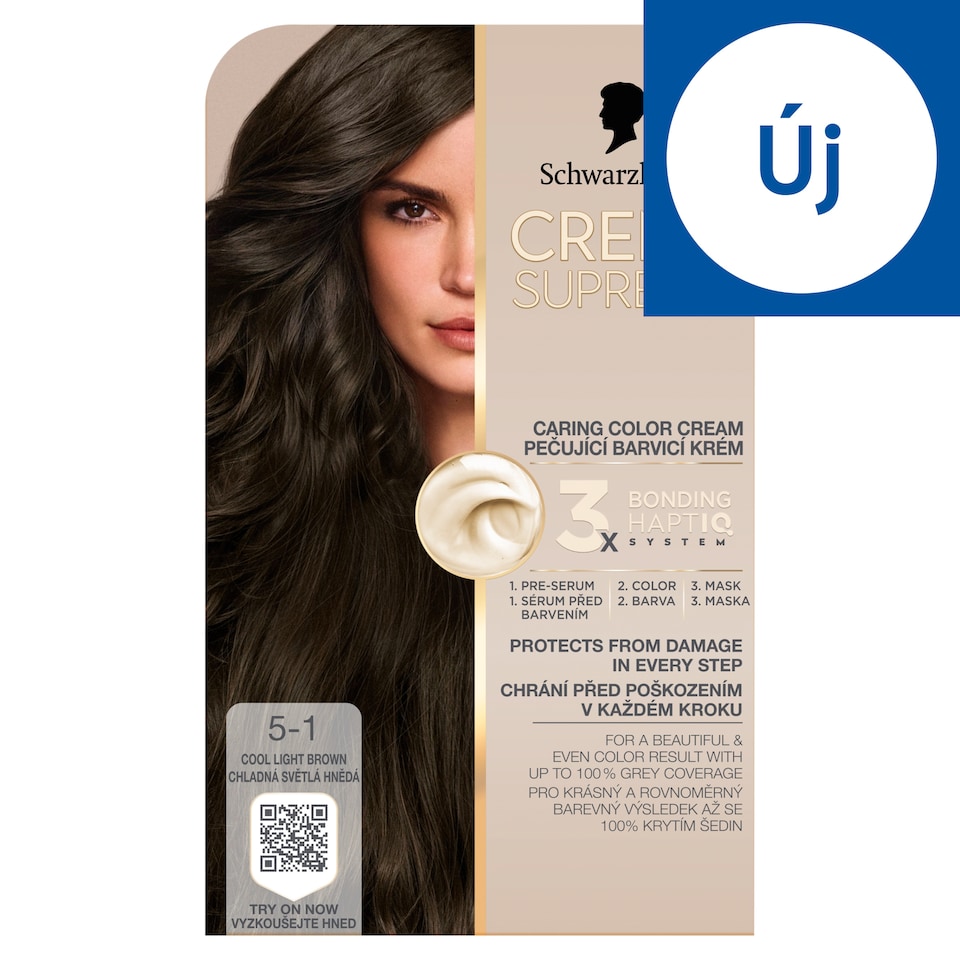 image 1 of Schwarzkopf Creme Supreme Permanent Color Creme 5-1 Cool Light Brown