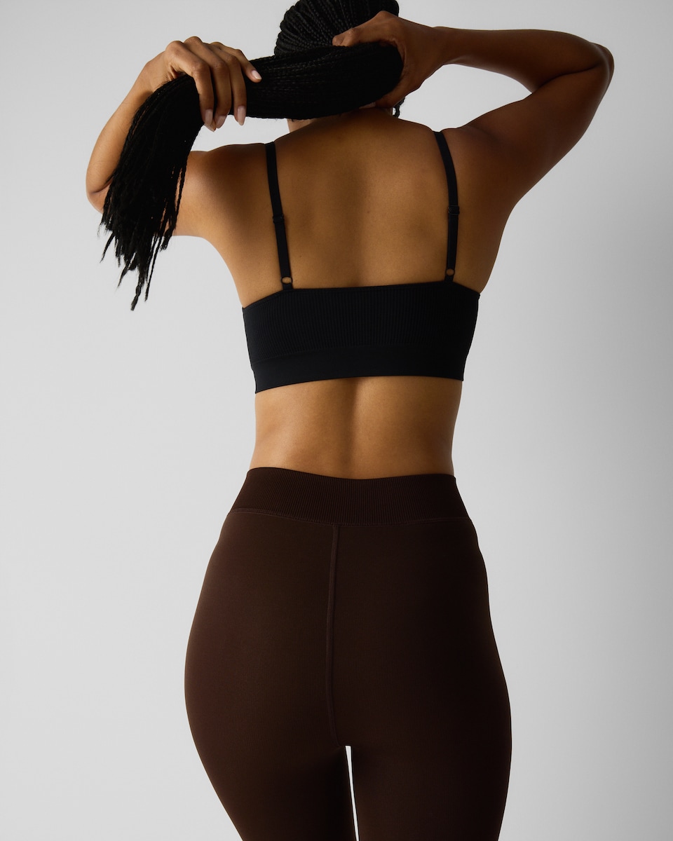 image 1 of F&F WARMPLUS™ Medium Warmth Velvet Thermal Footless Tights in Chocolate