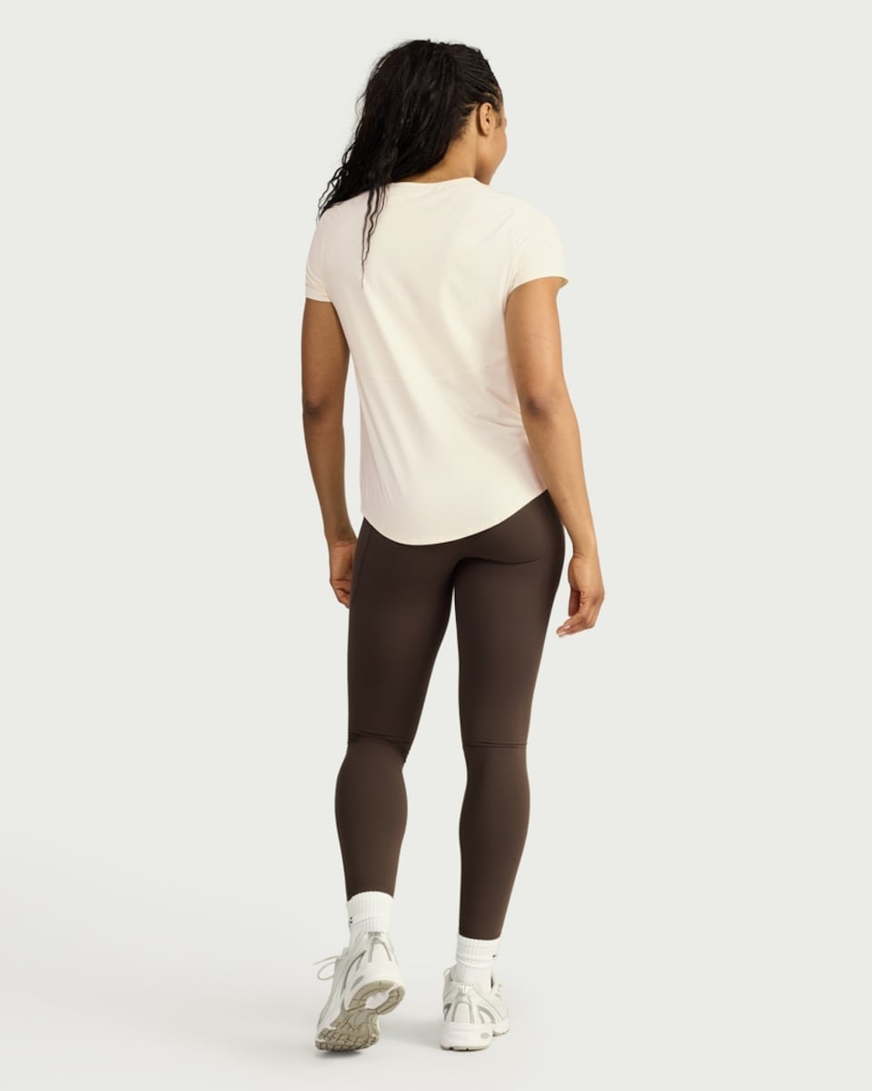 image 1 of F&F Active ULTRAMOVE Short Sleeved Curved Hem T-Shirt in Cream