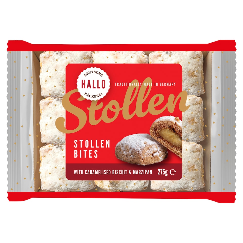Hallo Deutsche Backerei Caramelised Biscuit & Marzipan Stollen Bites 275g