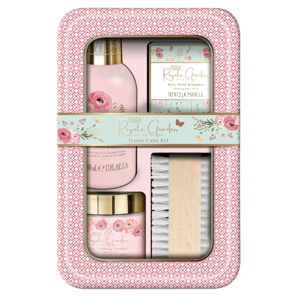image 1 of Baylis & Harding Royale Garden Rose, Poppy & Vanilla Hand Care Tin Gift Set