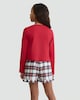 image 3 of F&F Girls Lace Trim Top and Check Print Shorts Pyjamas in Red Multi