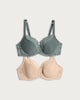 image 4 of F&F 2-Pack Fuller Bust Lace Trim Bras in Green