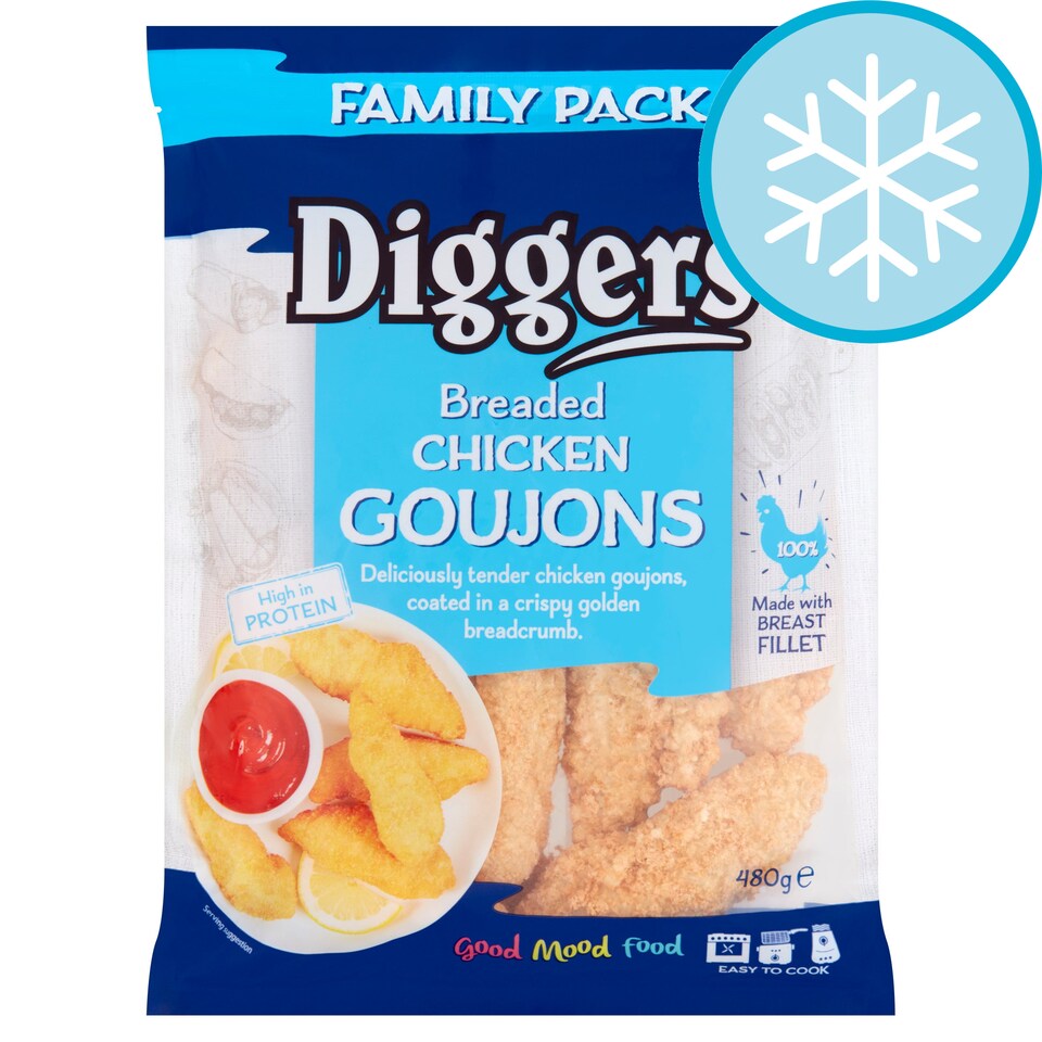 Diggers Brded Chicken Goujons Family Pack 480G Tesco Groceries