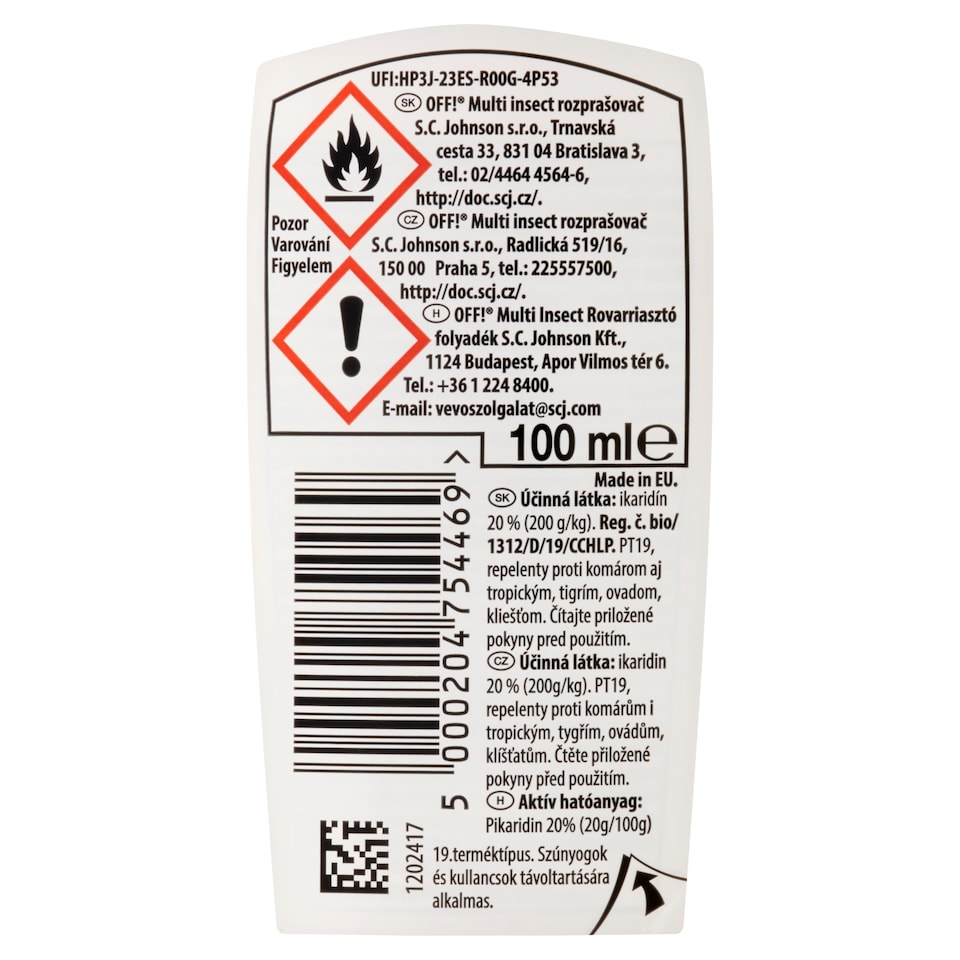 image 1 of OFF! Multi Insect Spray 100 ml