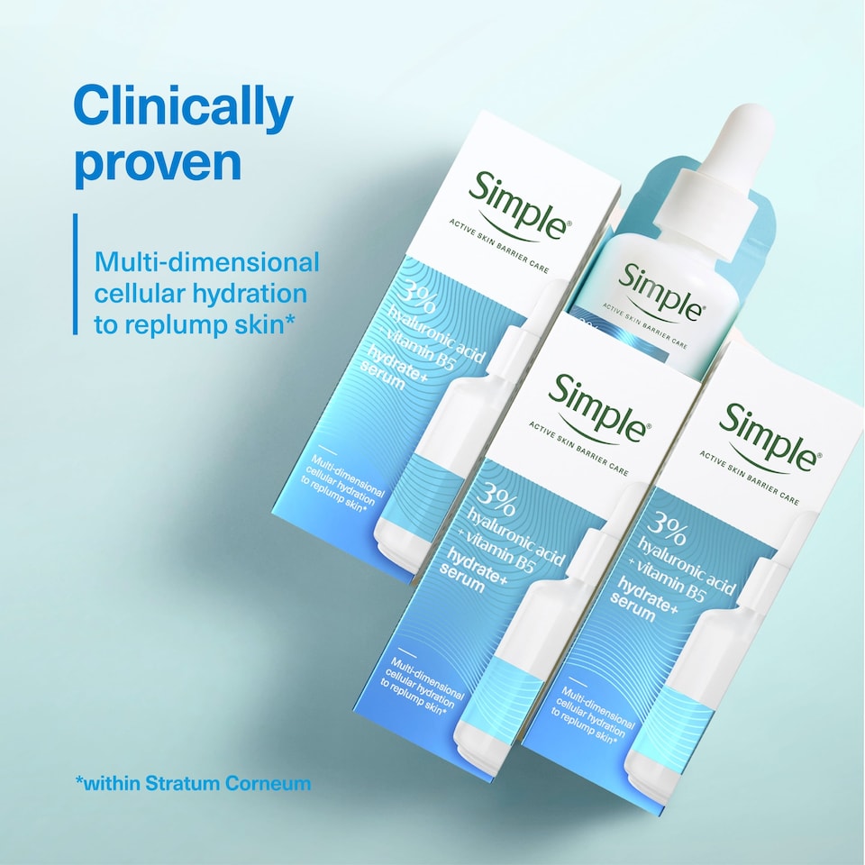 image 1 of Simple 3% Vitamin B5 & Hyaluronic Acid Booster Face Serum 30Ml