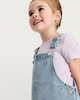 image 3 of F&F Girls Cotton Rich Denim Pinafore and T-Shirt Set in Multi Blue