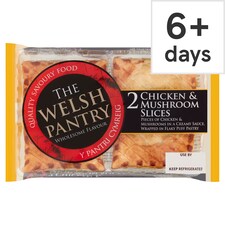 The Welsh Pantry Chicken & Mushroom Slices 2 Pack