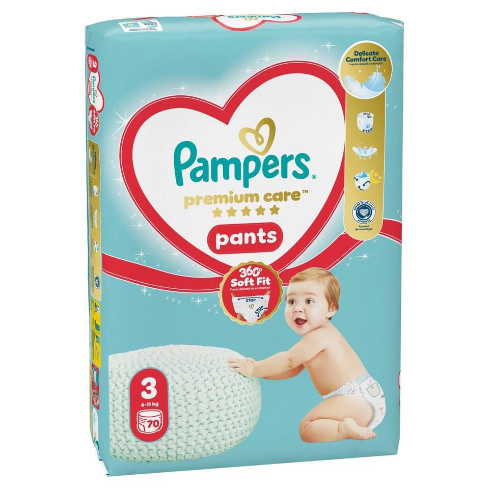 image 1 of Pampers Premium Care Pants Size 3, 70 Diapers, 6kg-11kg