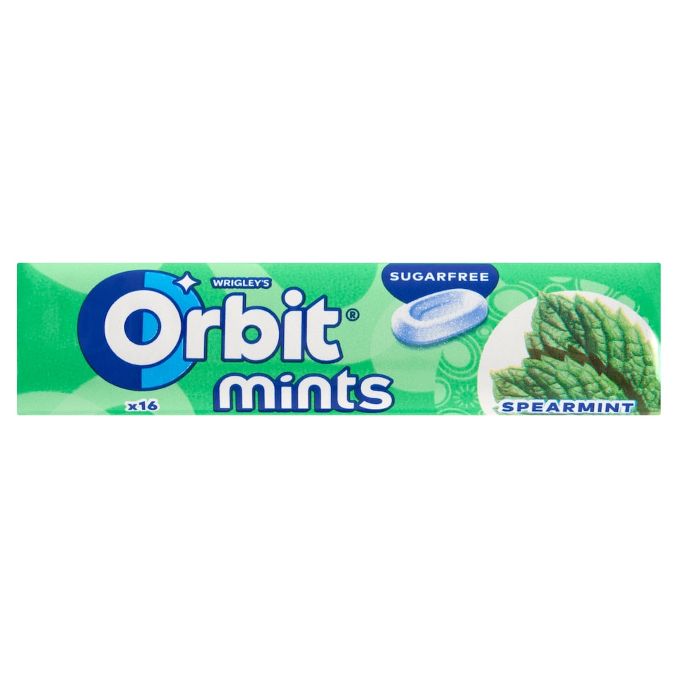 image 1 of Orbit Mints Spearmint Mint Flavoured Sugar Free Unfilled Hard Candy with Sweetener 28 g