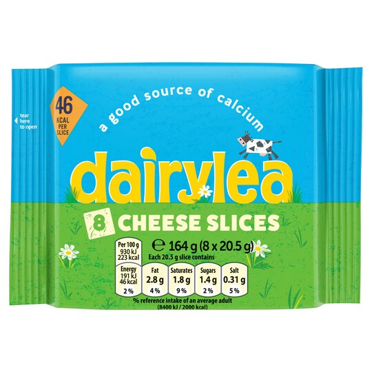Dairylea Cheese Slices 8 Pack 164G Tesco Groceries