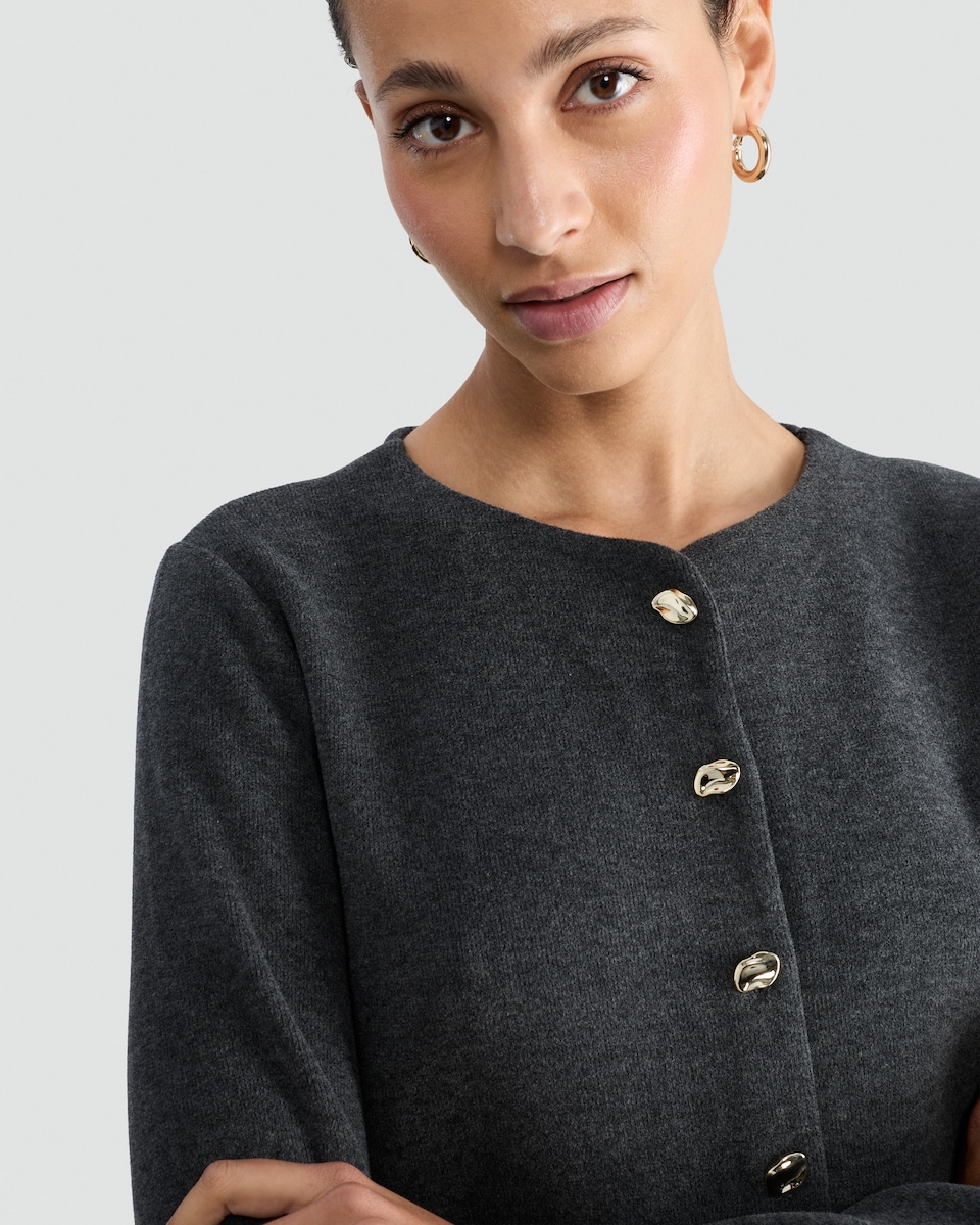 image 1 of F&F Button Front Co-ord Cardigan in Grey