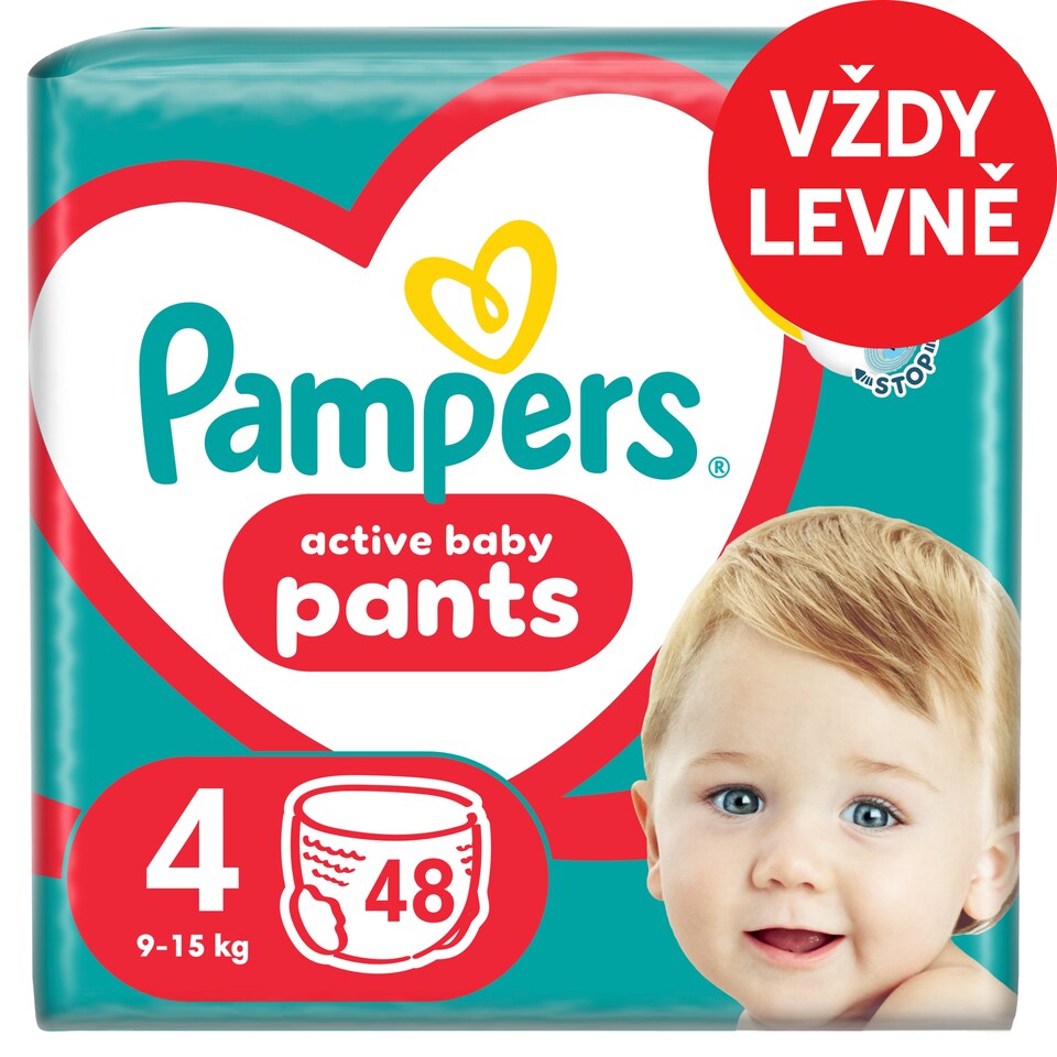 image 1 of Pampers Active Baby Pants Size 4, 48 Nappies, 9kg-15kg