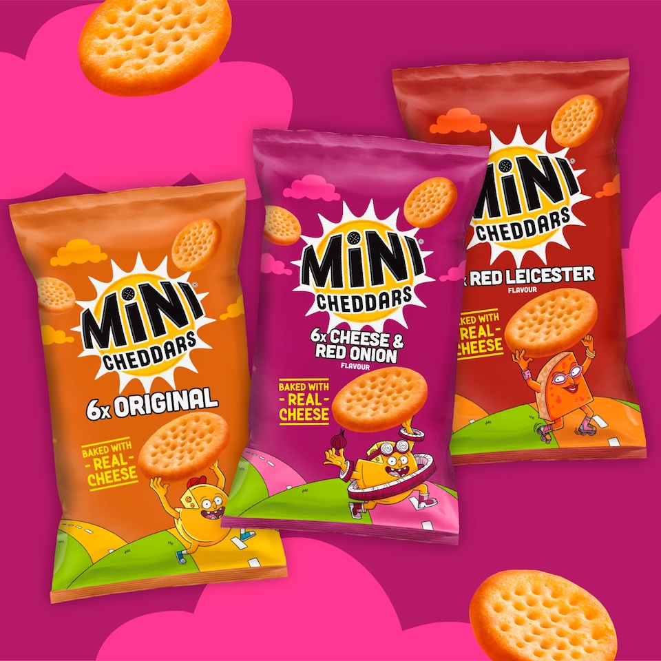 image 1 of Jacob's Mini Cheddars Cheese & Red Onion Flavour 6 Pack 138g