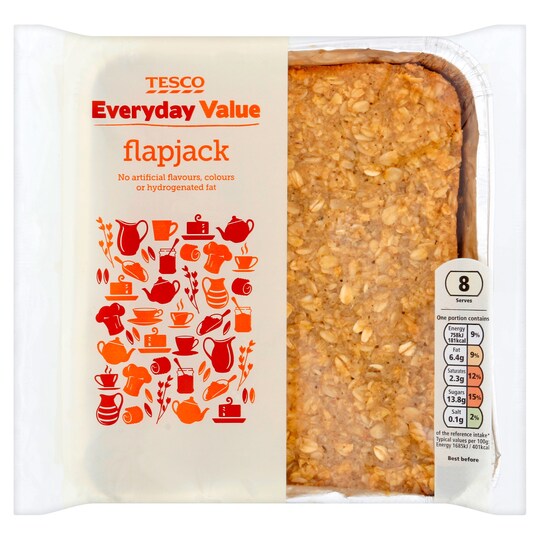 Tesco Every Day Value Flapjack Traybake 360G Tesco Groceries
