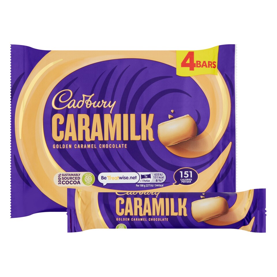 image 1 of Cadbury Caramilk Golden Caramel Chocolate Bar 4 Pack 112g