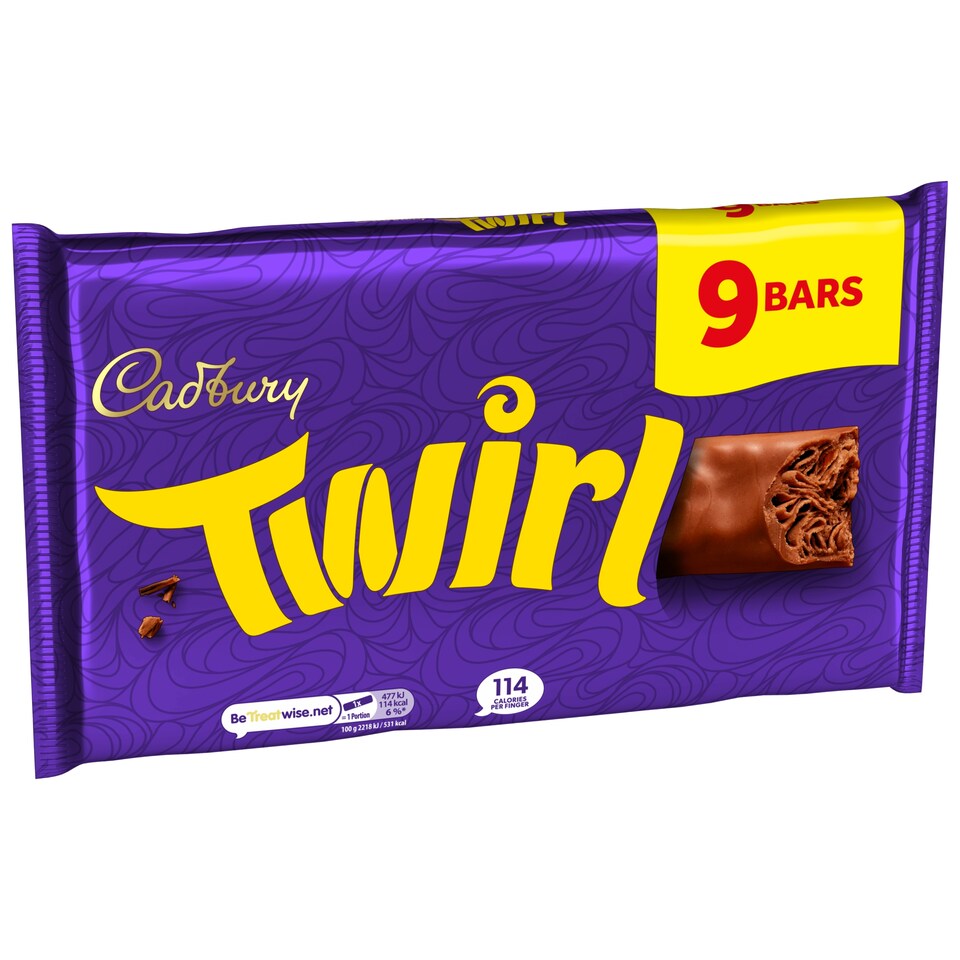 image 1 of Cadbury Twirl Chocolate Bar 9 Pack Multipack 193.5g