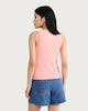 image 3 of F&F Scalloped Edge Racerback Vest in Peach