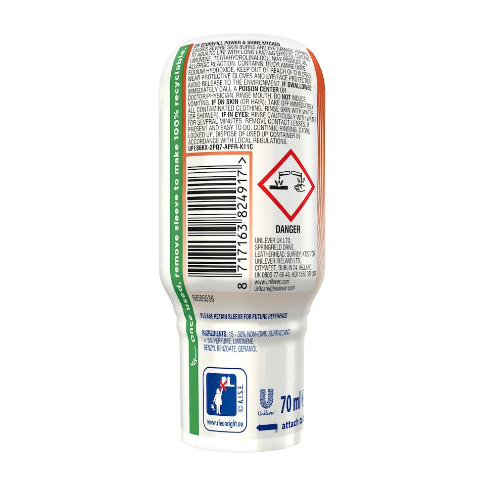 image 1 of Cif Eco Refill Power & Shine Kitchen 70Ml