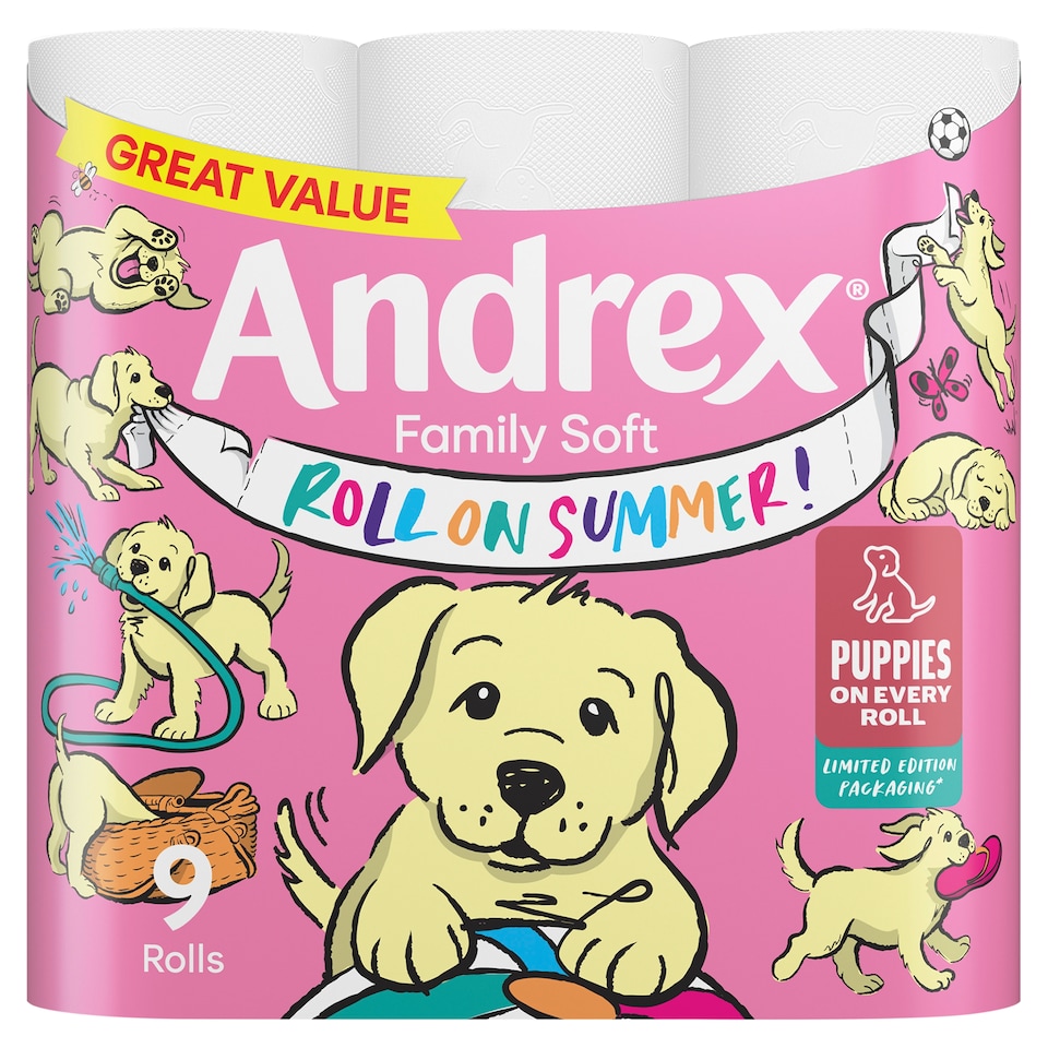 image 1 of Andrex Family Soft Toilet Tissue 9 Rolls