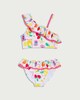 image 1 of F&F Girls 2-Piece Fruit Print Ruffle Trim Bikini Set in White