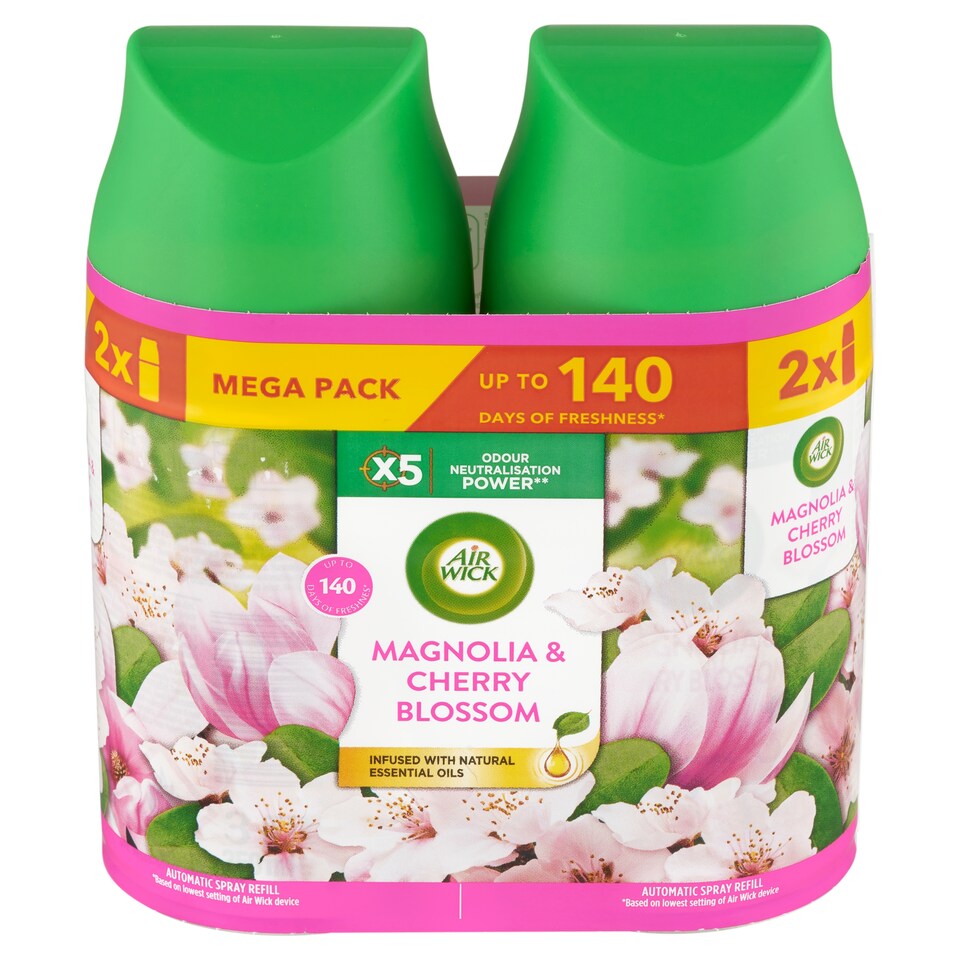obrázok 1 z Air Wick Freshmatic Náplň do osviežovača vzduchu magnólia a kvety čerešní 2 x 250 ml (500 ml)