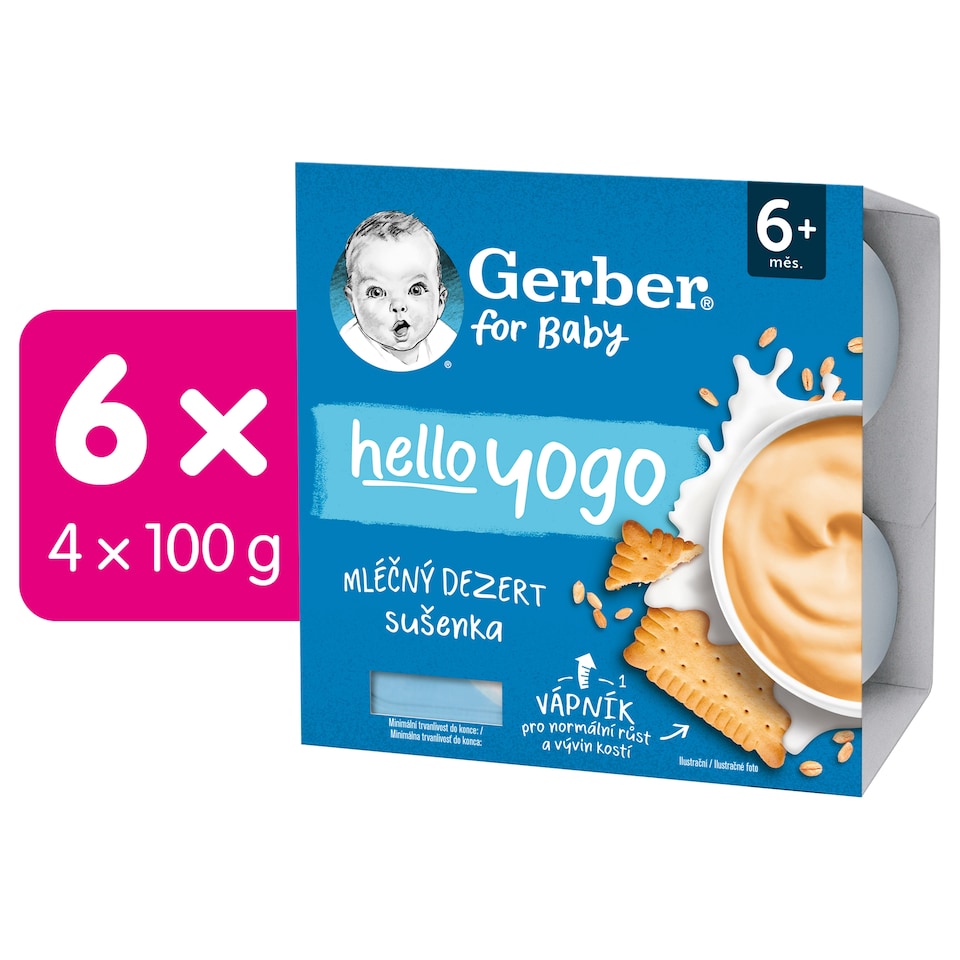 Obrázek 1 pro produkt GERBER hello yogo mléčný dezert se sušenkami 4 x 100g