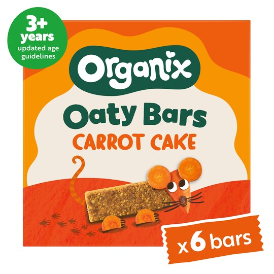 Organix Carrot Cake Oaty Bars Organic Toddler Snacks Multipack 6x23g