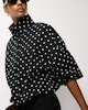 image 3 of F&F Pure Cotton Polka Dot Funnel Neck Track Jacket in Black