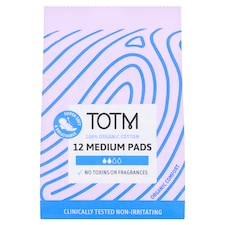 TOTM Organic Cotton Pads Medium 12 Pads