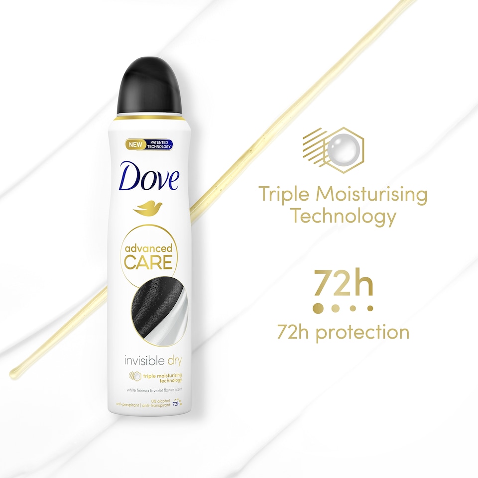 image 1 of Dove Women Invisible Dry 72h Advanced Care Antiperspirant Deodorant 200ml
