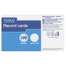 Tesco Record Cards 100 Pack