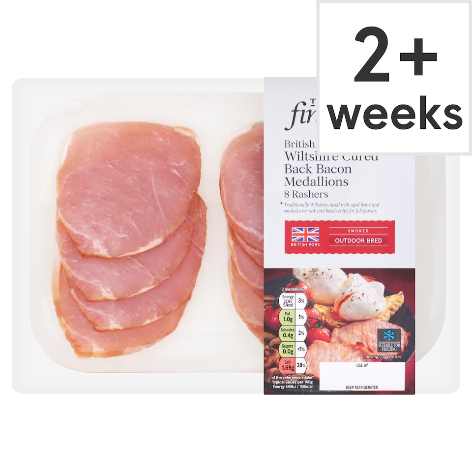 Tesco Finest 8 Smoked Bacon Medallions 200G