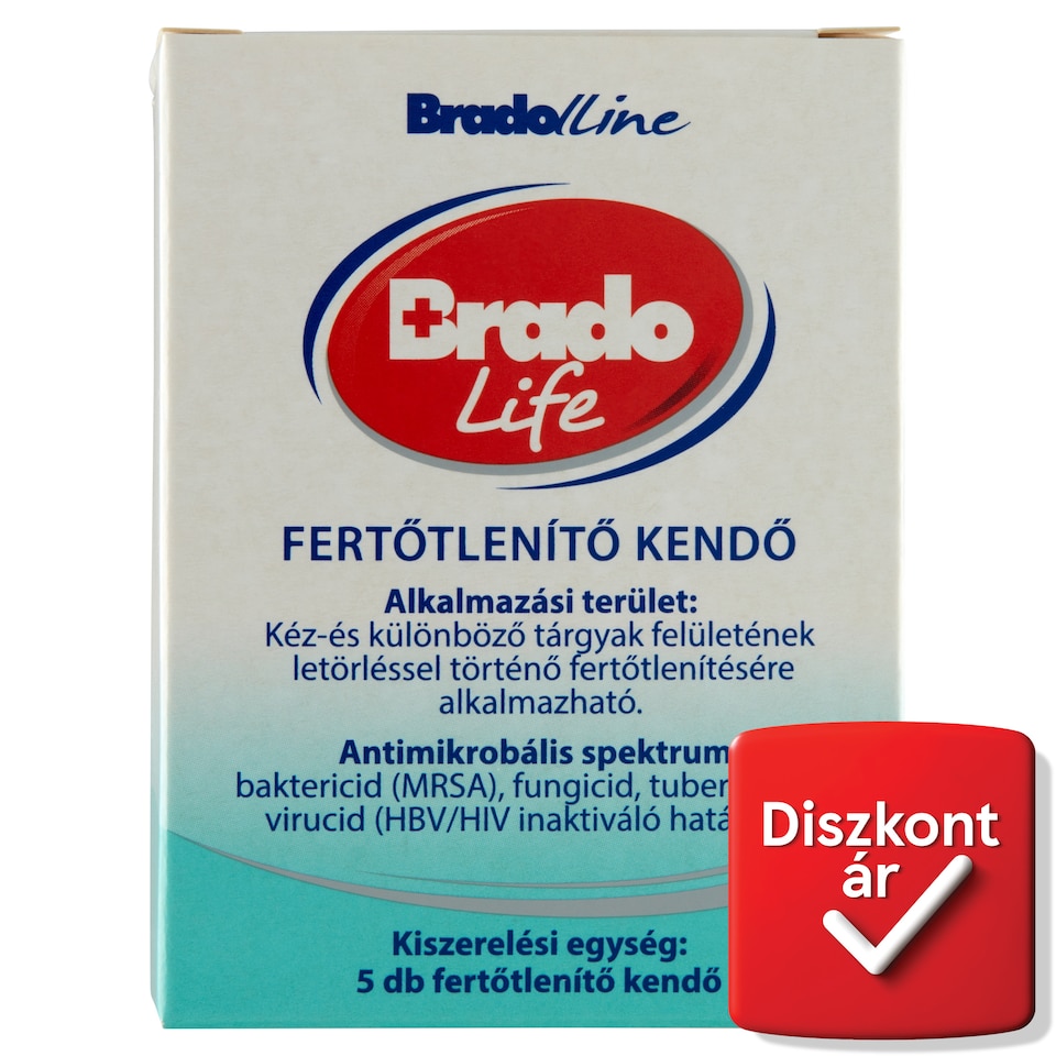 Brado Life fertőtlenítő kendő 5 db