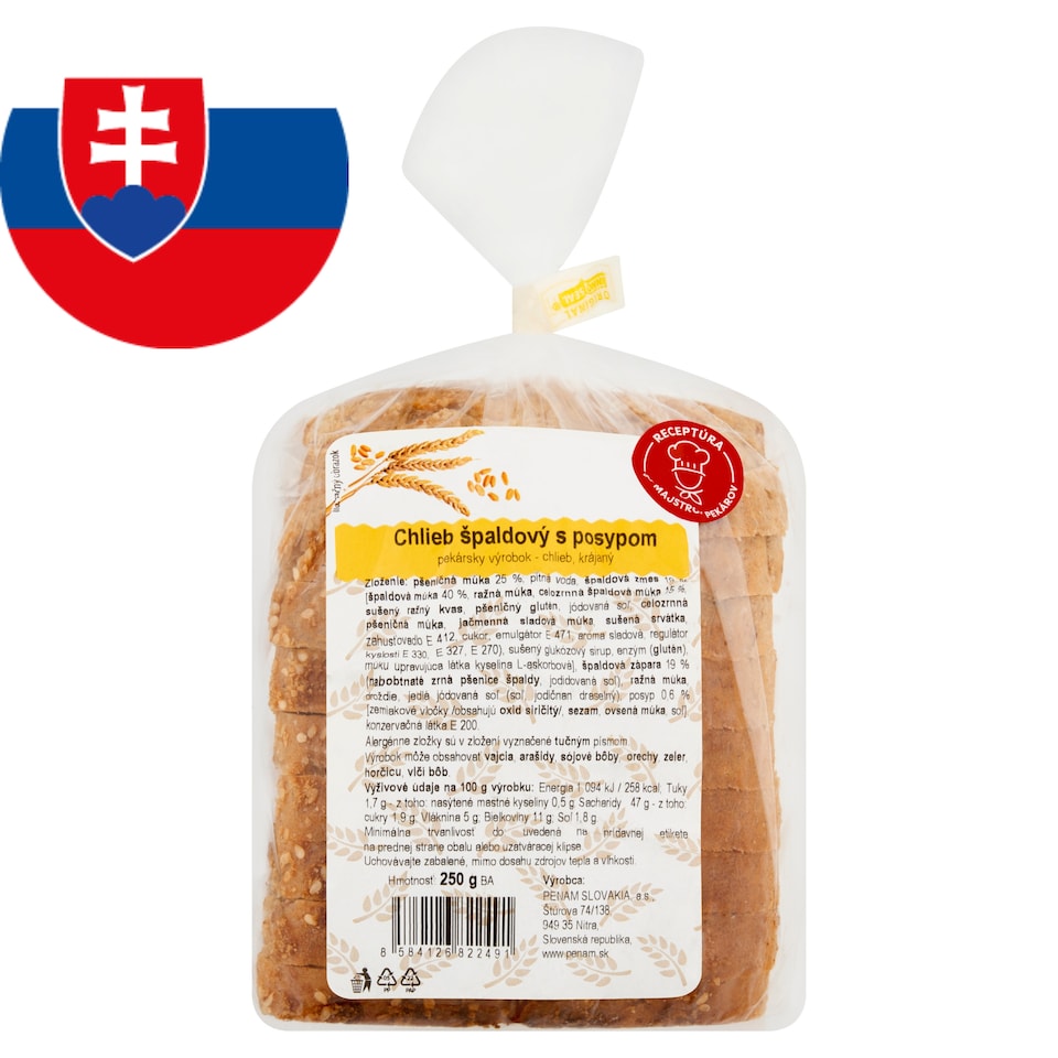 obrázok 1 z Penam Chlieb špaldový s posypom 250 g